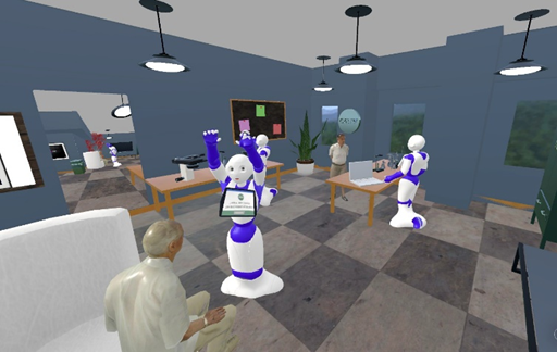 Sala virtual entrenamiento robots asistenciales 