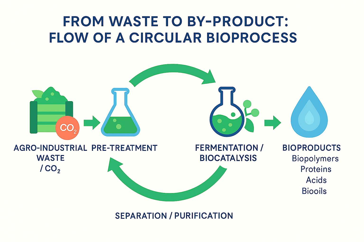 Flow of a circular bioprocess